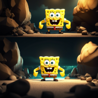 Buff Spongebob vs the Rock