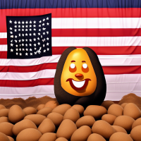 Imagine Kamala Harris as a potato next to the border